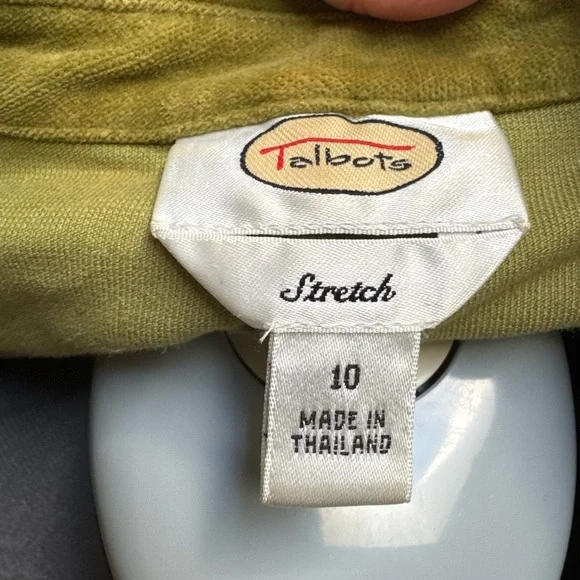 Vintage Talbots Moss Olive Green Velvet Women's Blazer - Picture 3 of 4